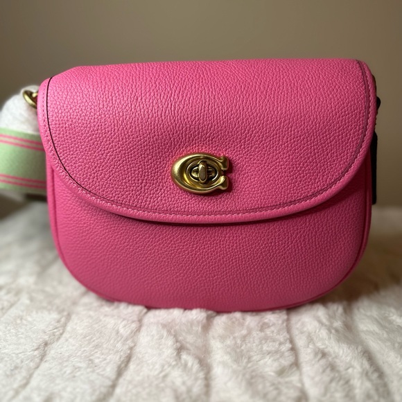 Coach Handbags - NWT Coach Willow Large Leather Saddle Crossbody Petunia Pink Original Packaging